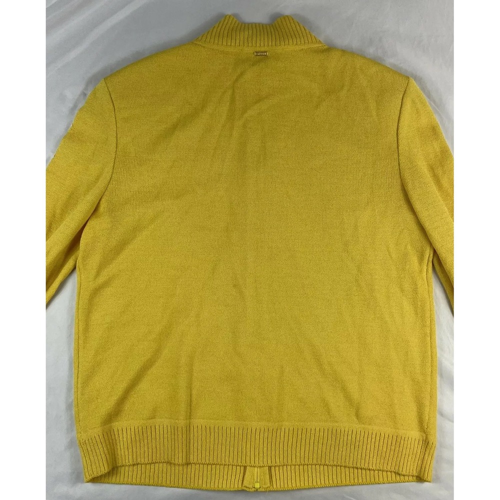 ST JOHN Collection Yellow White Patterned Full Zip Womens Jacket Small - Picture 7 of 9